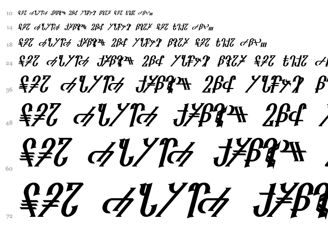Reanaarian font waterfall